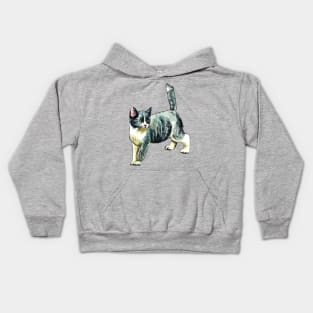 grey kitten Kids Hoodie